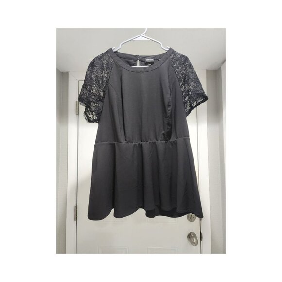Torrid Peplum Top with Lace Sleeves - Picture 1 of 1